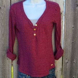 Tommy Hilfiger Top with V-neck & Tabbed Sleeves